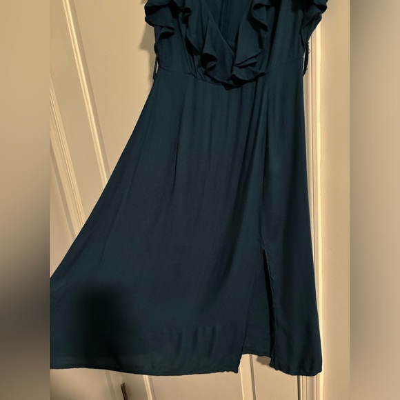 Cleobella Ruffle Shoulder Leg Slit Midi Dress - Picture 7 of 10